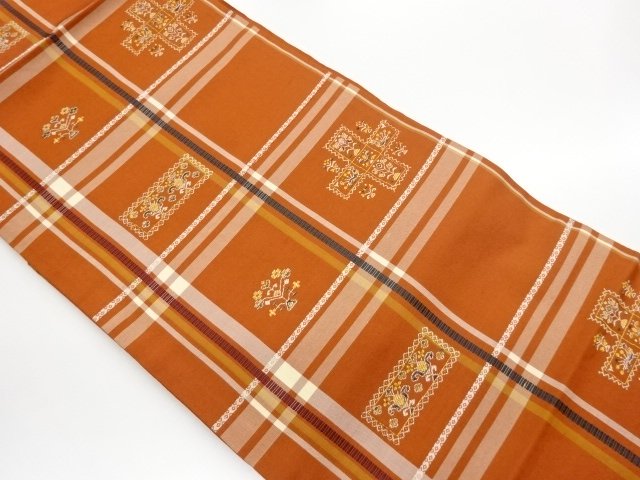 JAPANESE KIMONO / NAGOYA OBI / WOVEN GRID 
